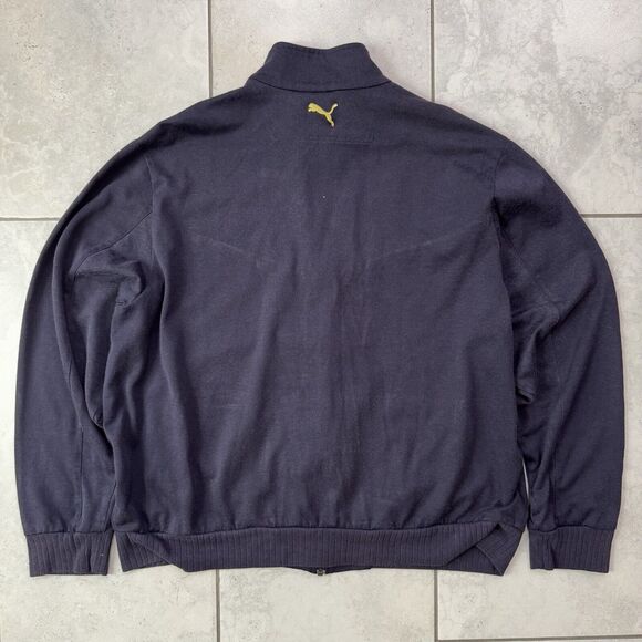 Puma Sweatshirt Jacket Size XL Mens Full Zip Dark Blue Shacket - Picture 2 of 6